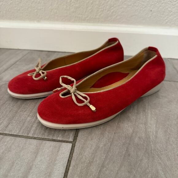 Unity In Diversity Red Suede Ballet Comfort Shoe Womens Size 38/ US 7/7.5 - Picture 4 of 11